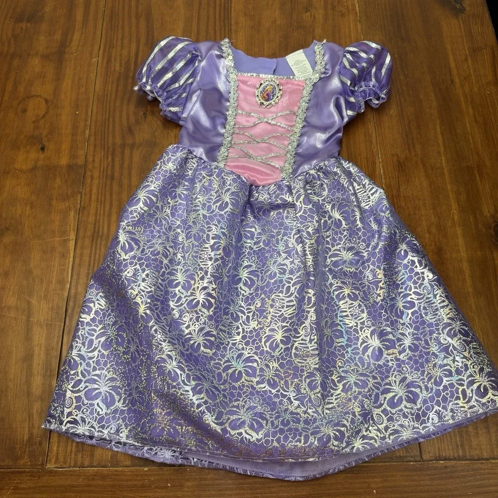 Disney Jakks Rapunzel Tangled Costume Dress Girls 4-6x Purple Princess NWOT